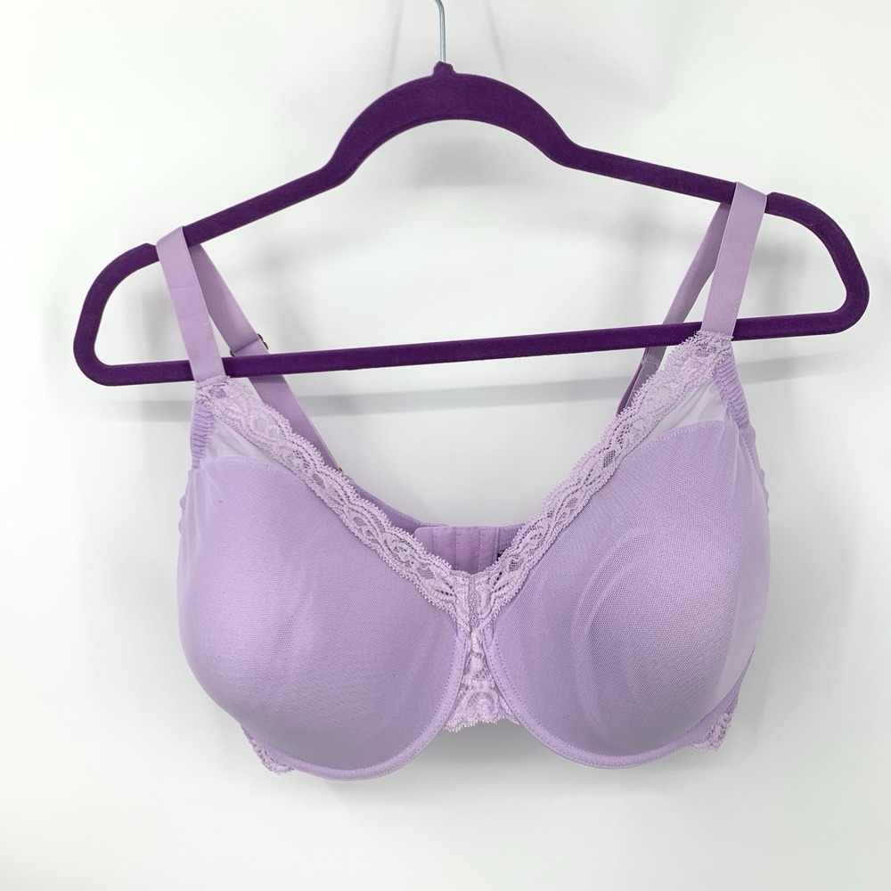 Natori Women Size 40G Bra Lilac Purple Feathers Full Figure Contour Underwire